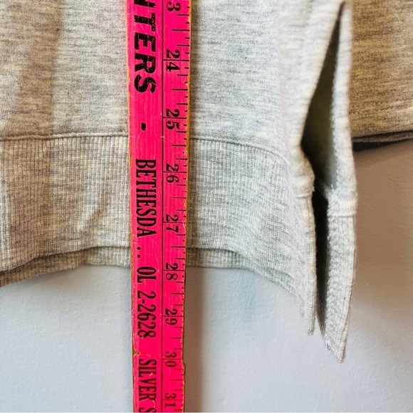 Soft Surroundings Fleece Lined Grey Tunic Sweater Gold Buttons - Picture 6 of 9